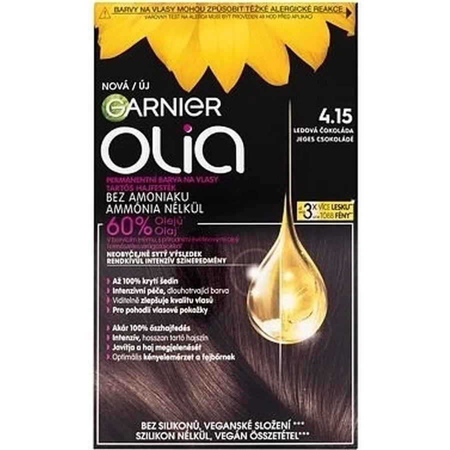 Garnier Olia стійка фарба для волосся 4.15 Крижаний шоколад набір 1×1, стійка фарба для волосся: ціни та характеристики