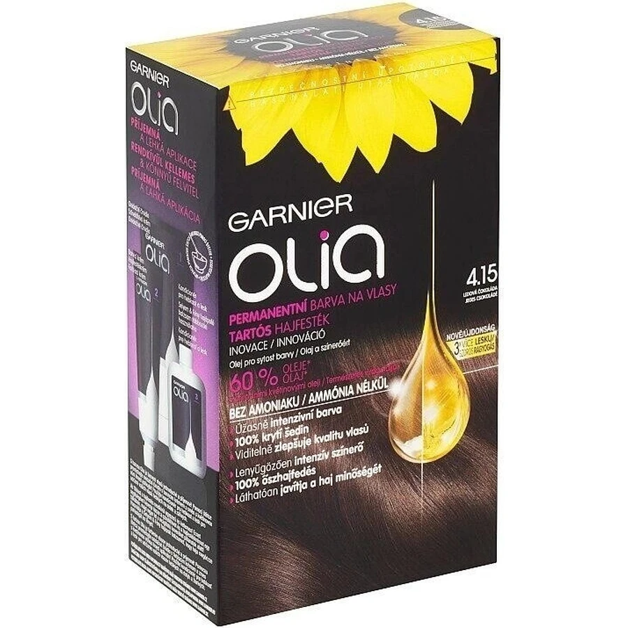 Garnier Olia стійка фарба для волосся 4.15 Крижаний шоколад набір 1×1, стійка фарба для волосся: ціни та характеристики
