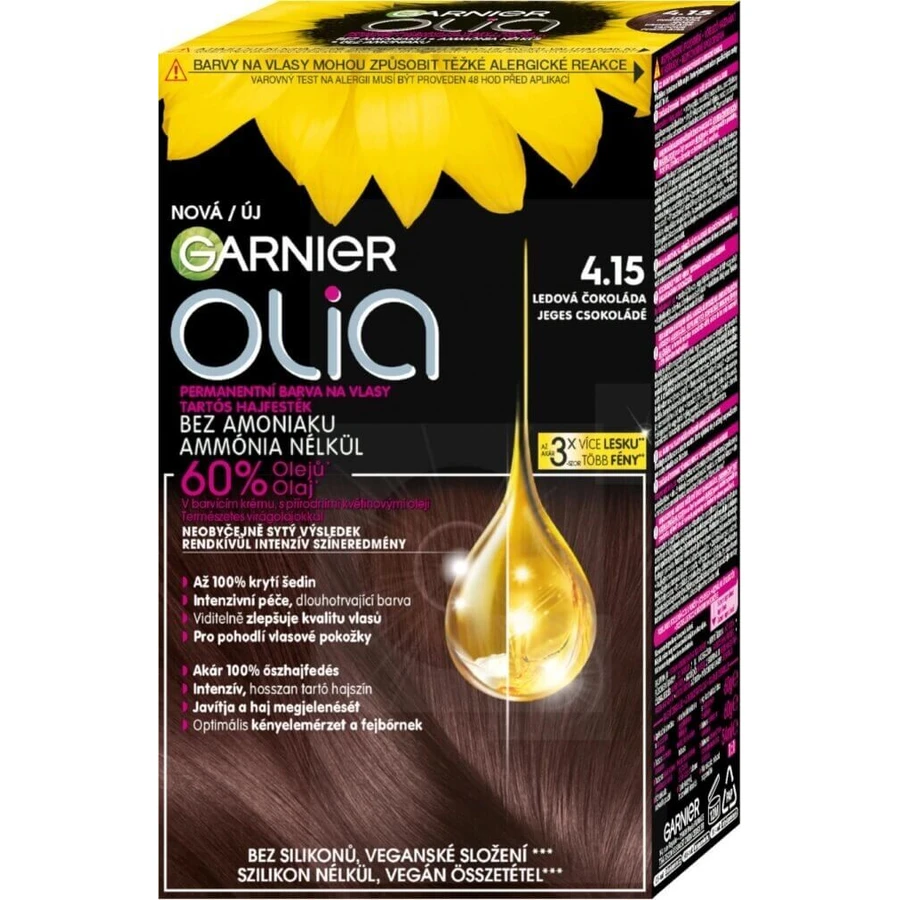 Garnier Olia стійка фарба для волосся 4.15 Крижаний шоколад набір 1×1, стійка фарба для волосся: ціни та характеристики