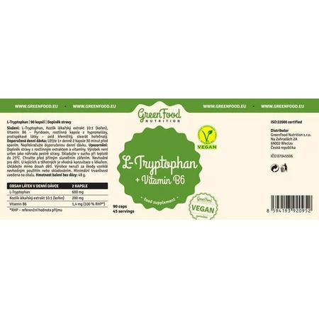 GreenFood Nutrition L-триптофан 90 капсул: ціни та характеристики