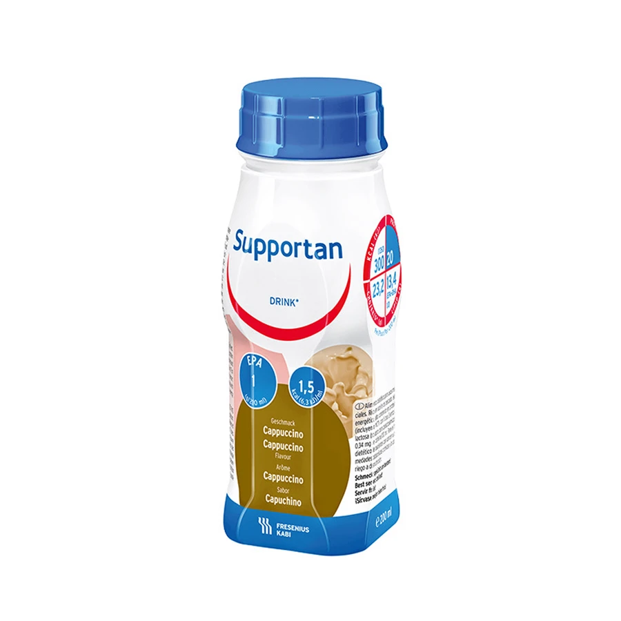 Спеціальний напій Fresenius Kabi Supportan Drink, зі смаком капучіно, 4 шт.x 200 мл: ціни та характеристики