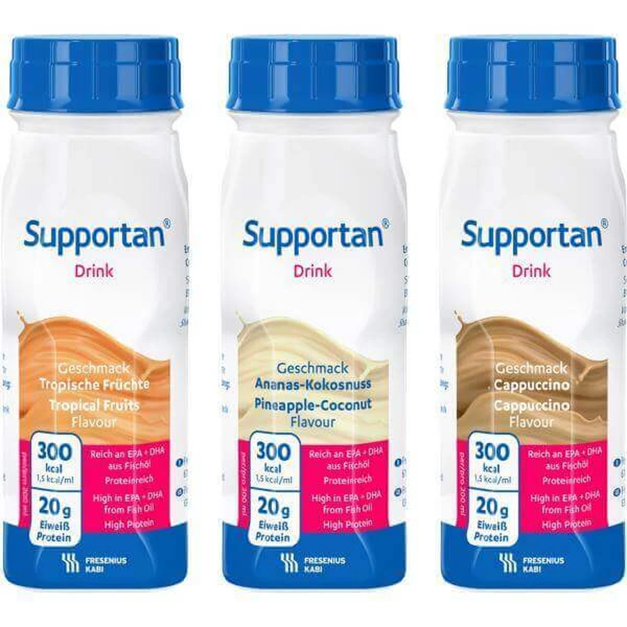 Спеціальний напій Fresenius Kabi Supportan Drink, зі смаком капучіно, 4 шт.x 200 мл: ціни та характеристики