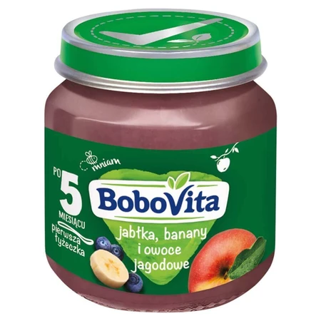BoboVita Десерт, банан, яблуко та ягоди, після 5 місяців, 125 г: ціни та характеристики