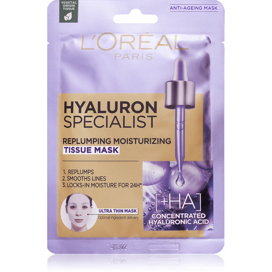 L'Oréal Paris Hyaluron Specialist plumping hydrating textile mask 28 g: цены и характеристики