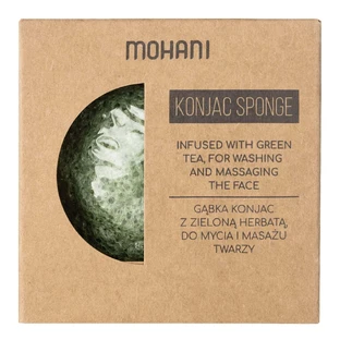 Mohani, натуральний спонж для очищення обличчя Konjac, зелений чай, 1 шт.