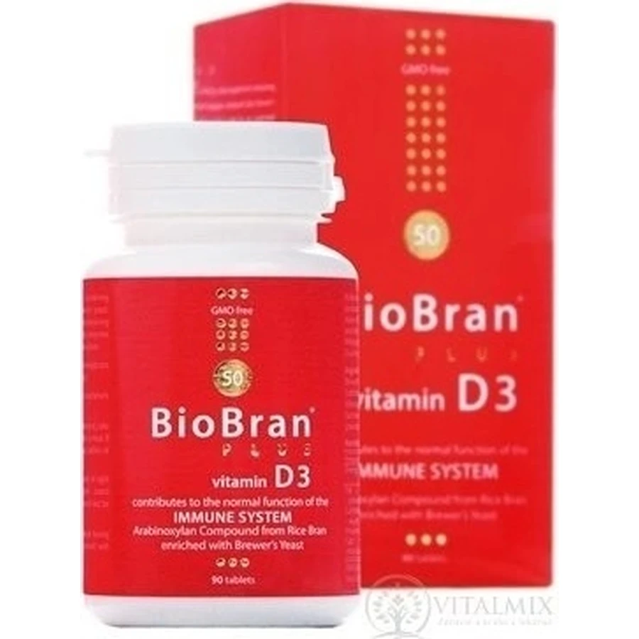 BioBran Plus витамин D3 1×90 табл, пищевая добавка: цены и характеристики