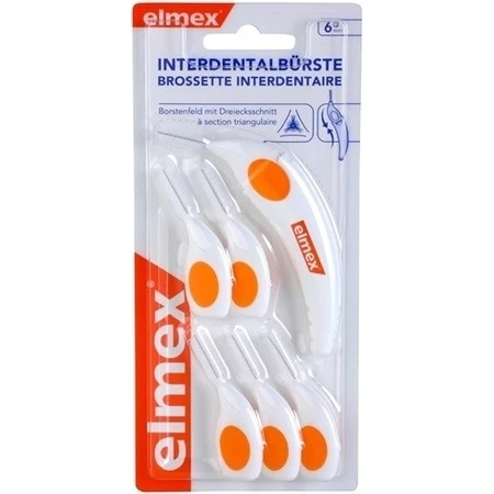 ELMEX INTERDENTAL Щітки міжзубні №6 помаранчеві 1×4 шт, міжзубні щітки: ціни та характеристики
