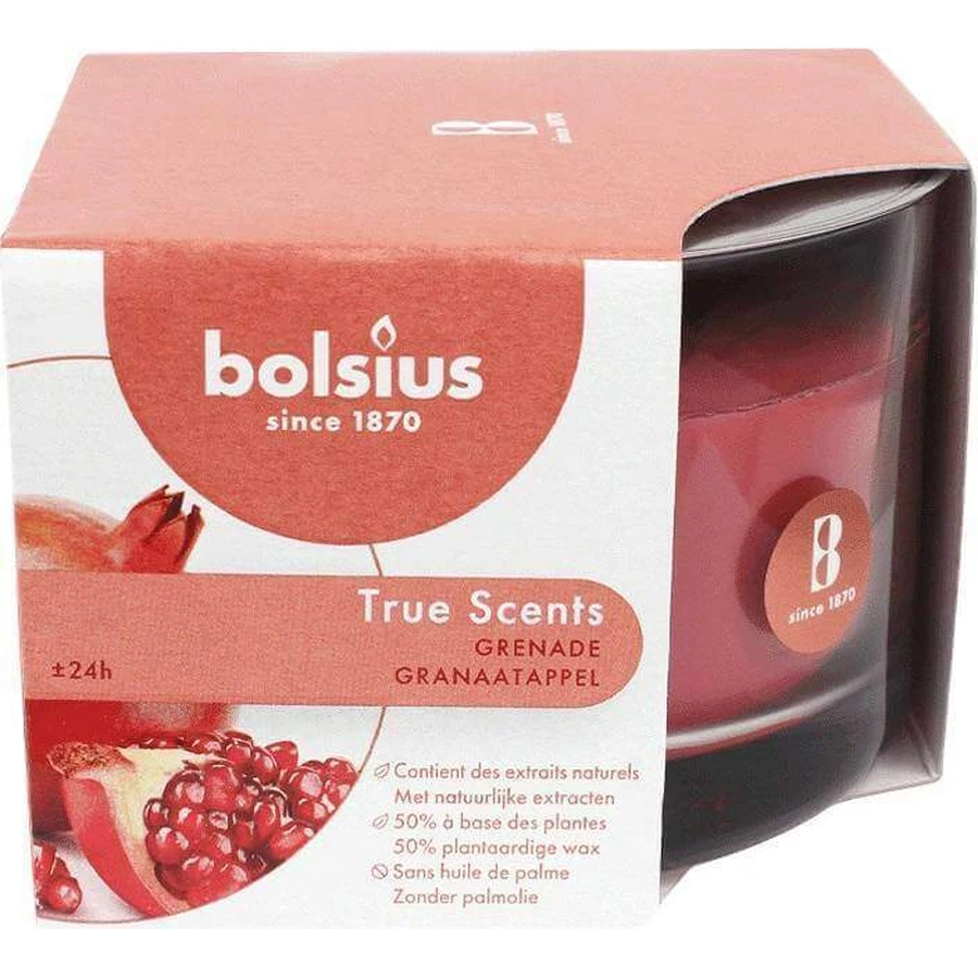 Bolsius Aromatic 2.0 Glass 90x63mm Pomegranate, ароматическая свеча 1×1 шт, ароматическая свеча: цены и характеристики