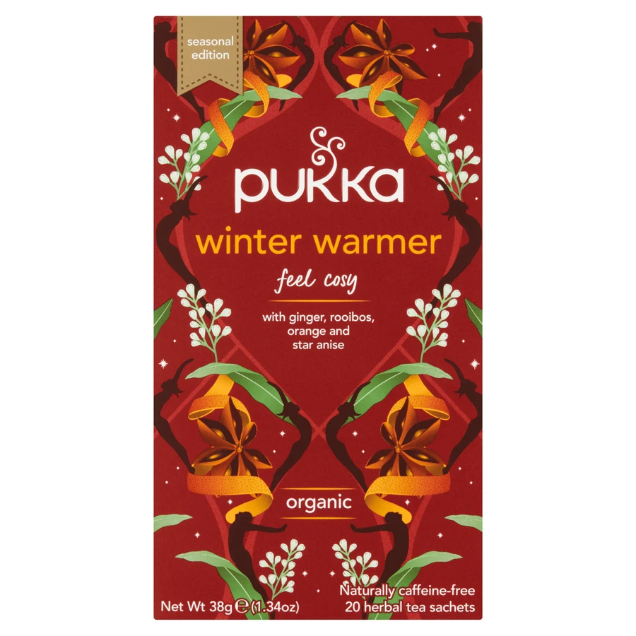 Pukka Winter Warmer Organic, фруктово-трав'яний чай, імбир, ройбуш, гранат і аніс, 1,9 г х 20 пакетиків: ціни та характеристики