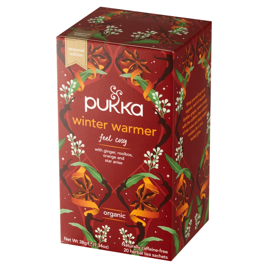 Pukka Winter Warmer Organic, фруктово-трав'яний чай, імбир, ройбуш, гранат і аніс, 1,9 г х 20 пакетиків: ціни та характеристики