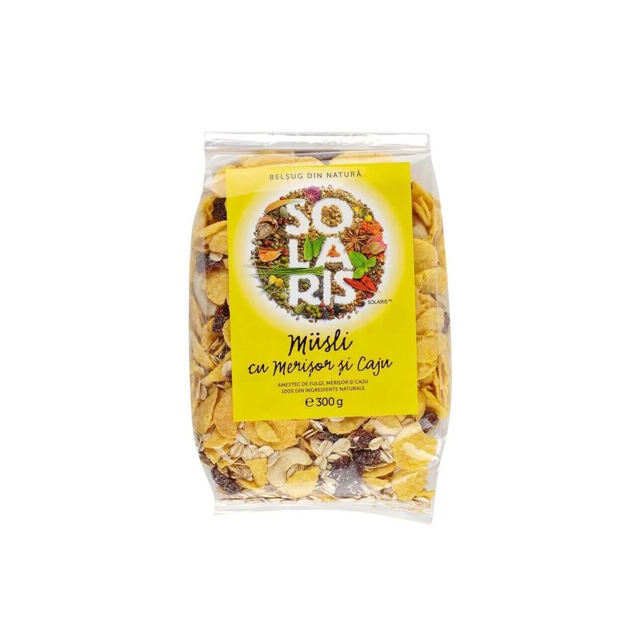 Мусли с вишней и орехами кешью, 300 г, Solaris: цены и характеристики
