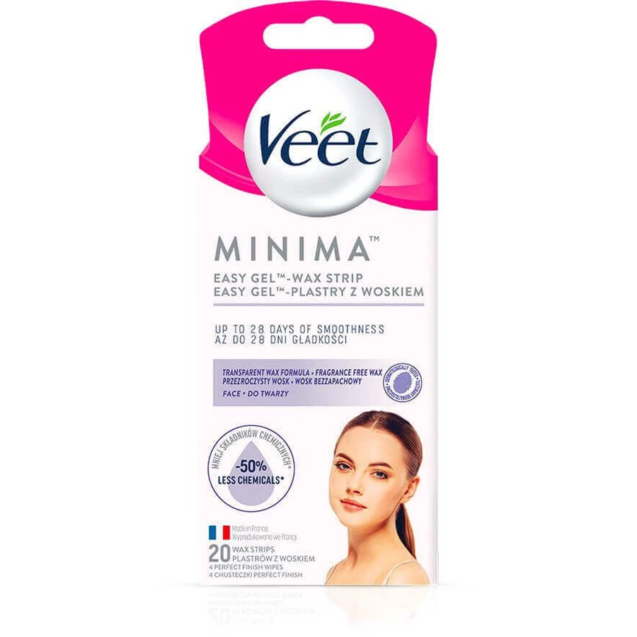 Veet Minima Гипоаллергенные восковые полоски для лица 20 шт: цены и характеристики