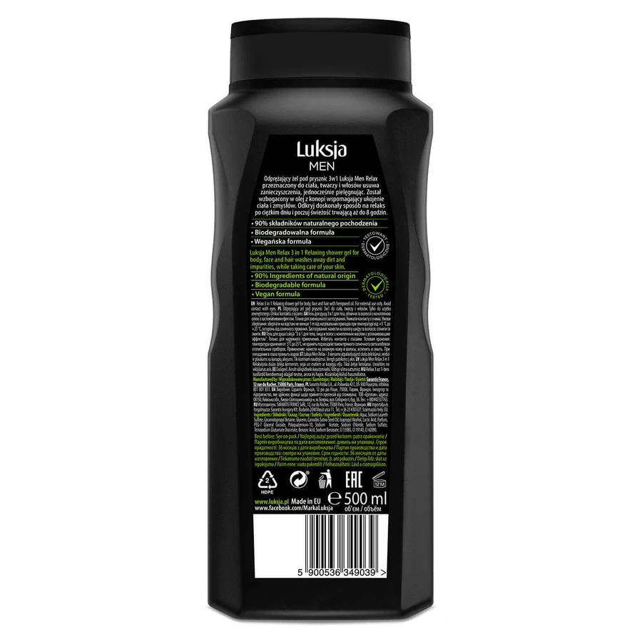 Luxja Men, Душ для чоловіків, Relax el shower, 500 мл: ціни та характеристики