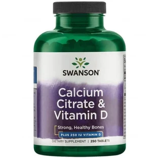 Swanson Calcium Citrate & Vitamin D, кальцій з вітаміном D3, 250 таблеток ДЕФЕКТ УПАКОВКИ