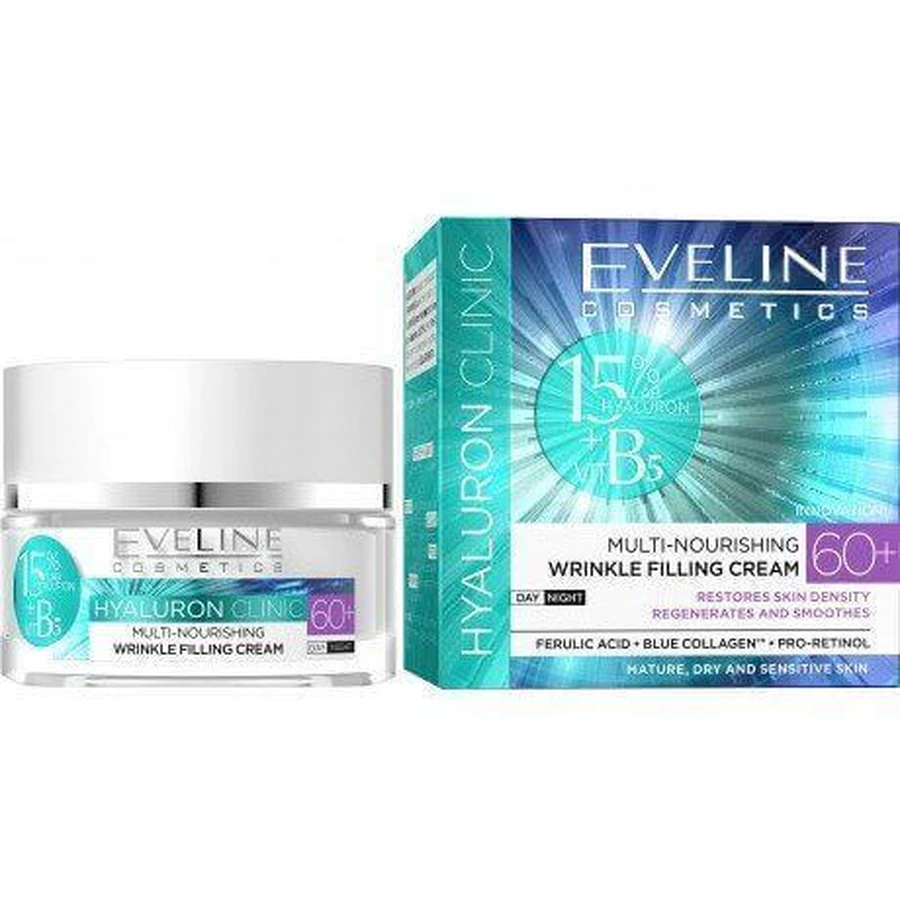 Eveline Hyaluron Clinic Крем денний та нічний 60+ 50 мл: ціни та характеристики