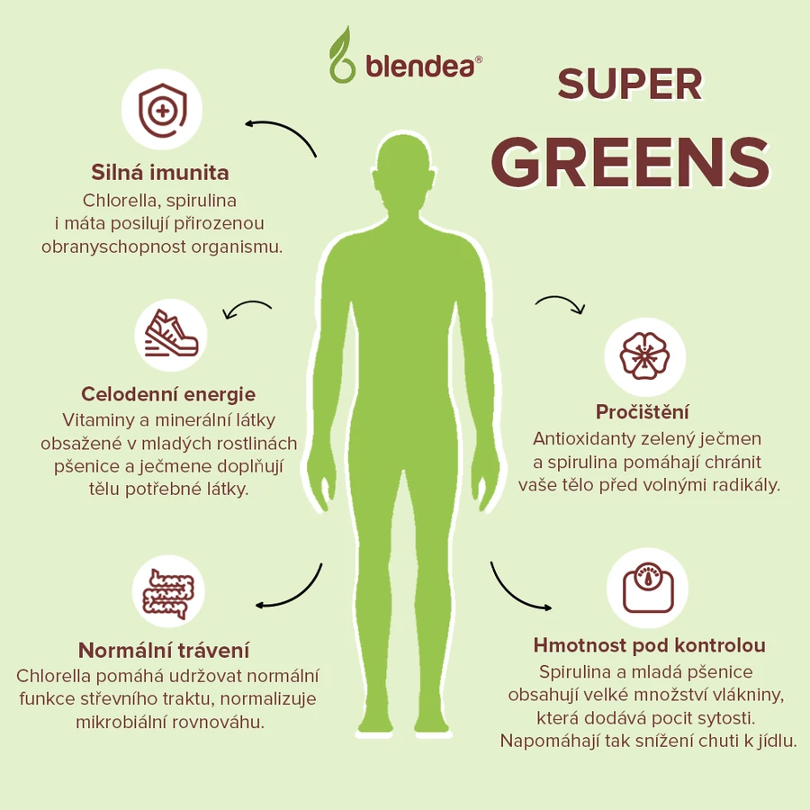 Blendea Supergreens BIO 5 зеленых суперфудов 90 г: цены и характеристики