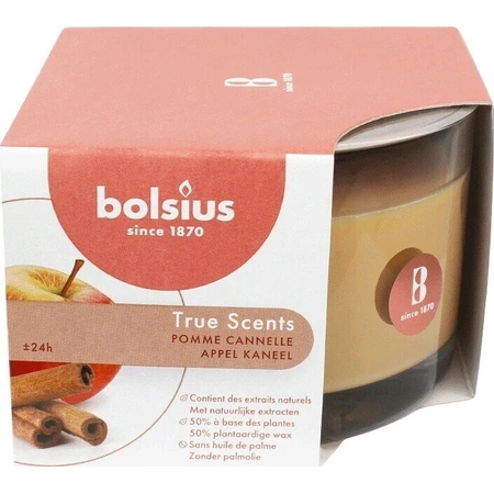 Bolsius Aromatic 2.0 Glass Apple Cinammon ароматическая свеча 1×1 шт, размер 90 x 63 мм: цены и характеристики