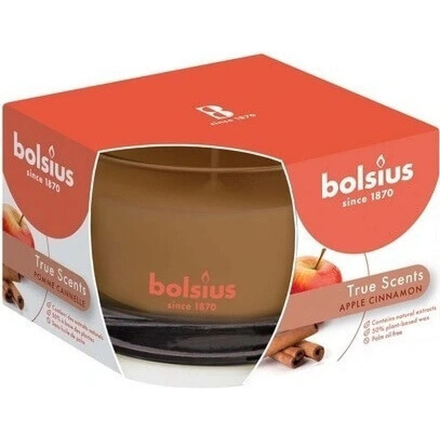 Bolsius Aromatic 2.0 Glass Apple Cinammon ароматическая свеча 1×1 шт, размер 90 x 63 мм: цены и характеристики