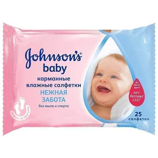 Салфетки влажные johnson's baby "нежная забота"  №25
