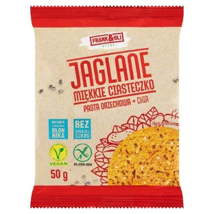 Печиво Jaglane Frank & Oli Горіхова паста + Чіа, м'яке, 50 г