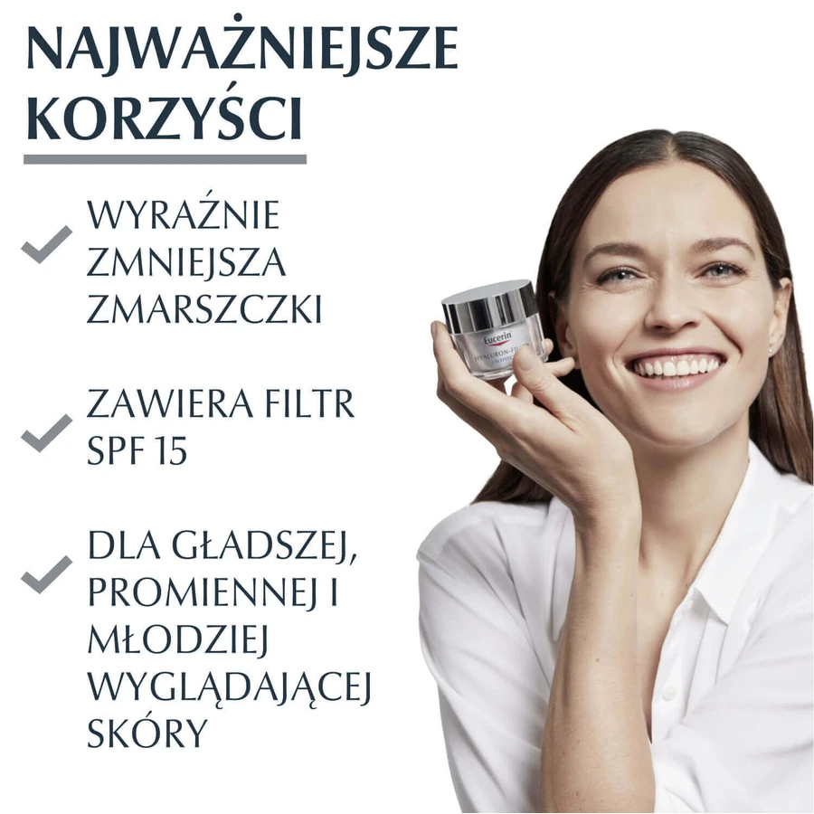 Eucerin Hyaluron-Filler, дневной крем против морщин с гиалуроновой кислотой, сухая кожа, SPF 15, 50 мл: цены и характеристики