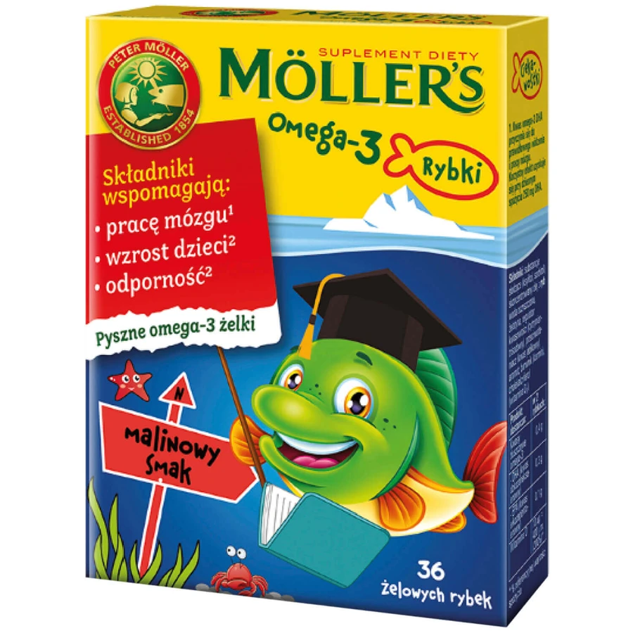 Омега-3 зі смаком малини Moller's Omega-3, 36 шт: ціни та характеристики