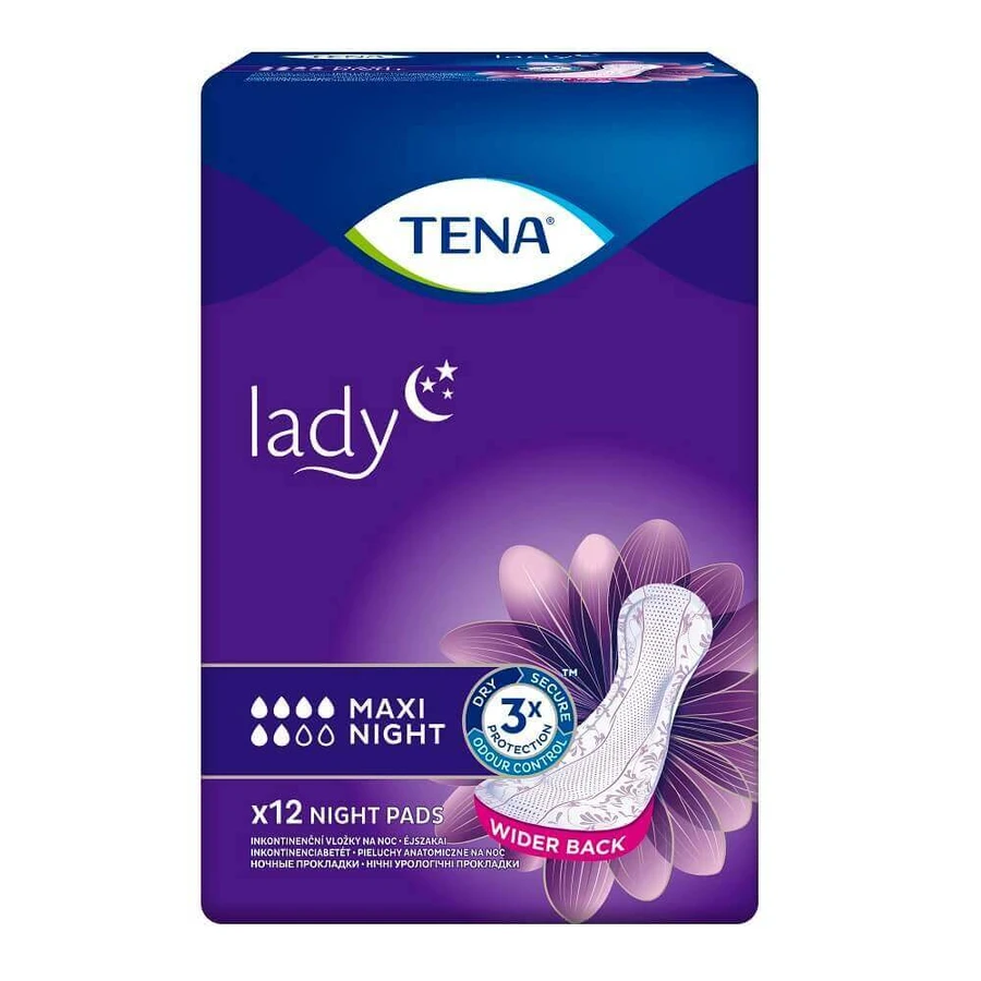 Урологічні прокладки Tena Lady Maxi Night, ночні, 6 крапель, 12 штук: ціни та характеристики