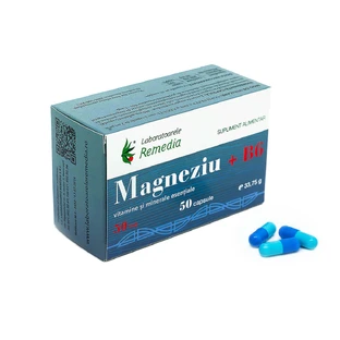 Магний+B6 50 мг Remedia Magneziu+B6 50 mg, 50 капсул