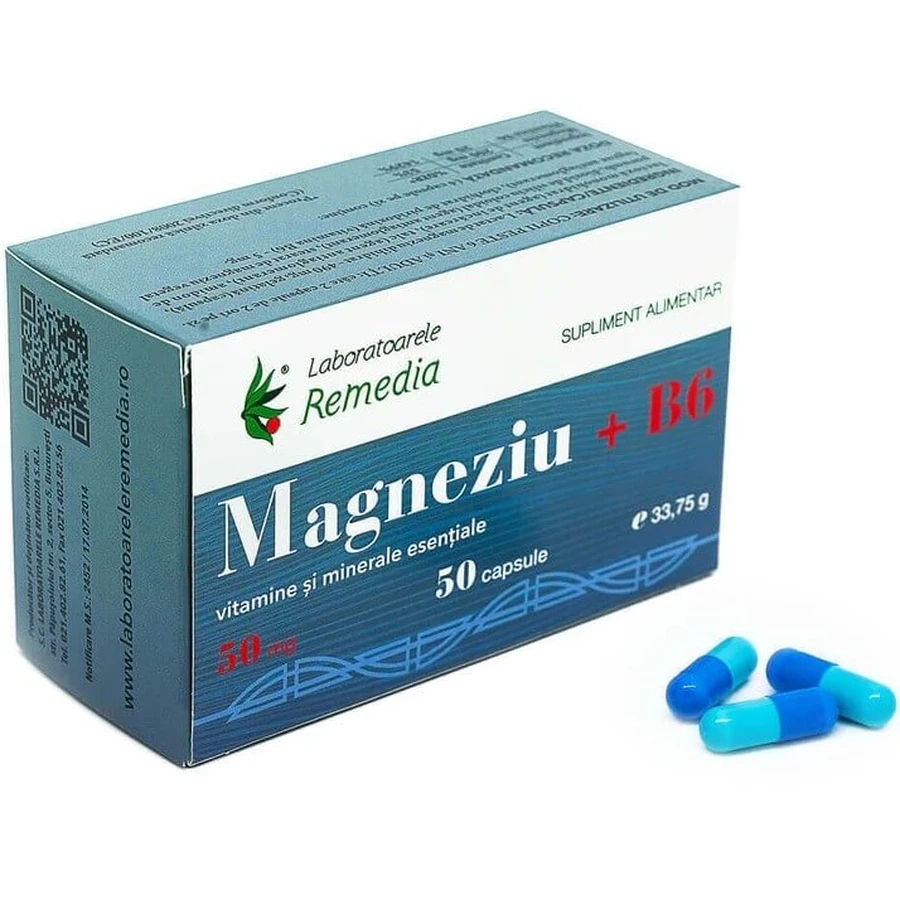 Магній+В6 50 мг Remedia Magneziu+B6, 50 капсул: ціни та характеристики
