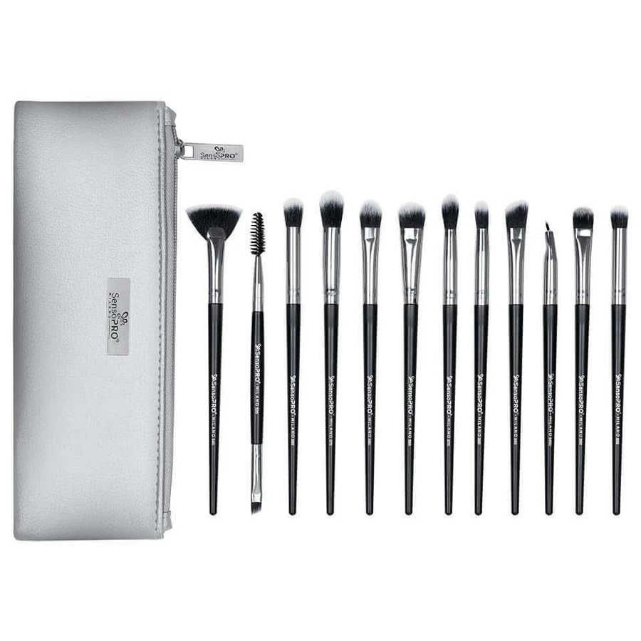 Набор из 12 кистей для макияжа Senso Pro Milano Black Silver + сумка: цены и характеристики