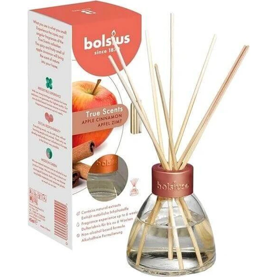 Диффузор Bolsius Aromatic 2.0 Яблочная корица, ароматические палочки 1×45 мл, аромат для дома: цены и характеристики
