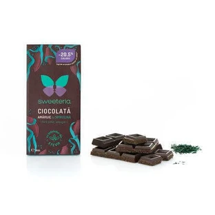 Гіркий шоколад зі спіруліною, 100 гр, Sweeteria