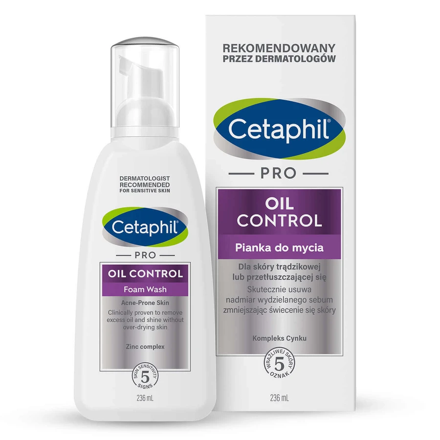 Cetaphil Pro Oil Control, пінка для вмивання обличчя, схильна до акне шкіра, 236 мл: ціни та характеристики