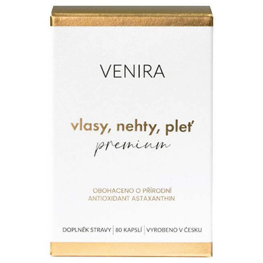 VENIRA PREMIUM капсули для волосся, нігтів та шкіри, 40-денний курс 1×80 капсул, харчова добавка: ціни та характеристики