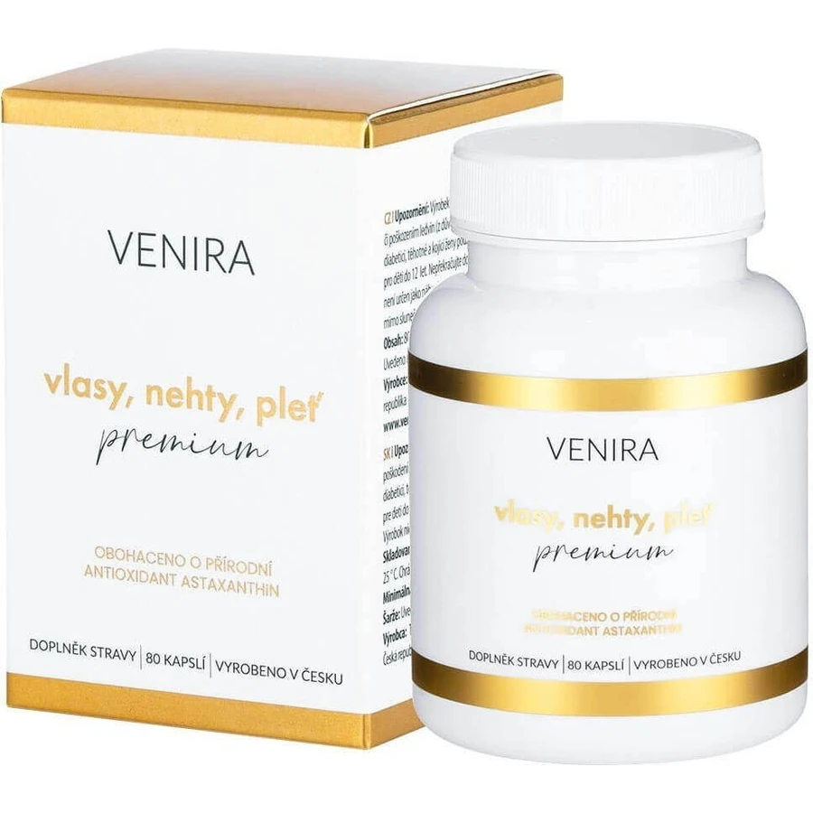 VENIRA PREMIUM капсули для волосся, нігтів та шкіри, 40-денний курс 1×80 капсул, харчова добавка: ціни та характеристики