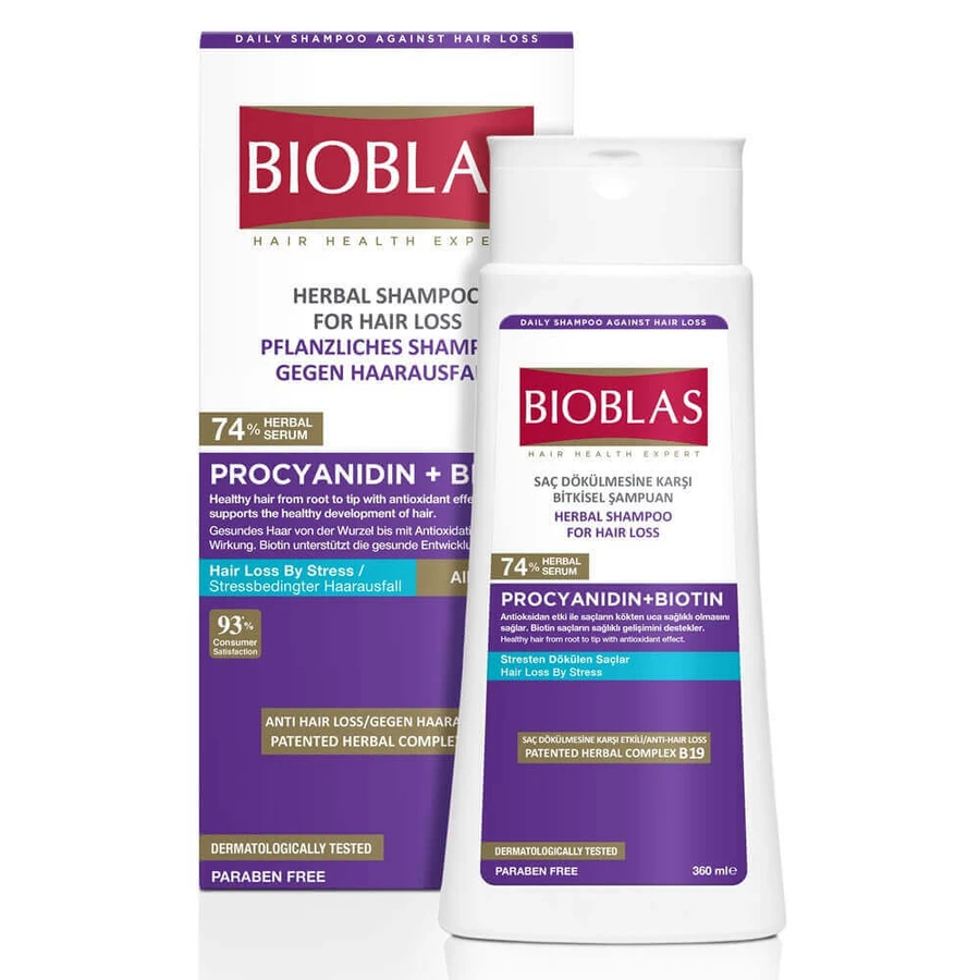 Шампунь для волосся Bioblas Shampoo Weakened By Stress Prociadina + Biotin проти випадіння, 360 мл: ціни та характеристики
