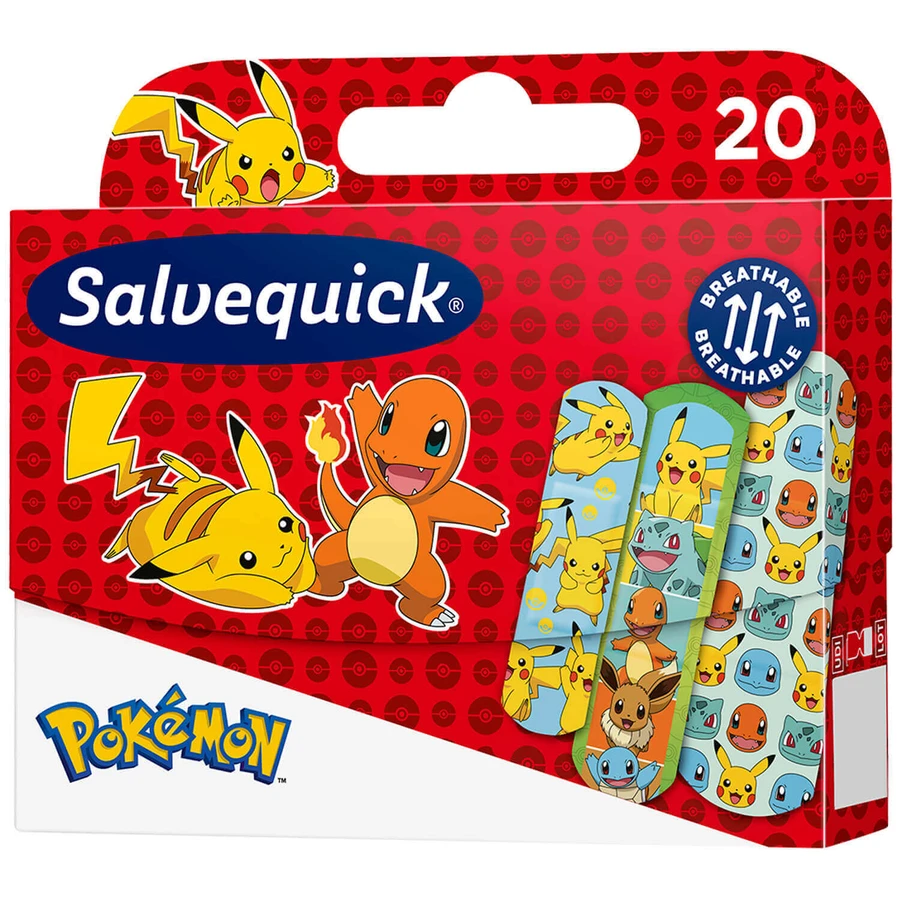 Дитячі пластирі Salvequick Покемон, 20 шт.: ціни та характеристики