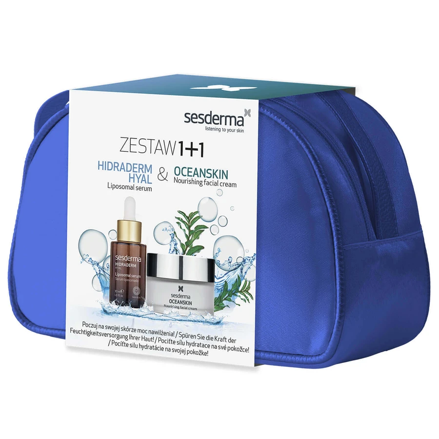 Sesderma Hidraderm Hyal, липосомная сыворотка для лица, 30 мл + Oceanskin, восстанавливающий крем для лица, 50 мл: цены и характеристики