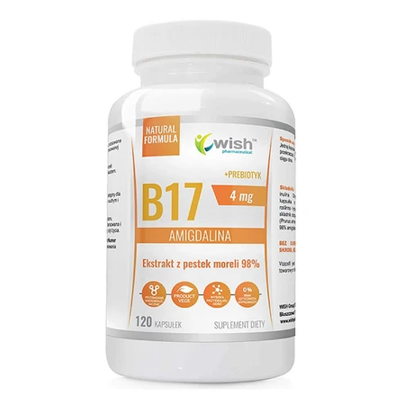 Wish B17 Амигдалин 4 мг + пребиотик, 120 капсул: цены и характеристики