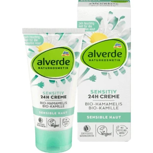 Alverde Naturkosmetik Крем для лица с гамамелью 24ч чувствительный, 50 мл