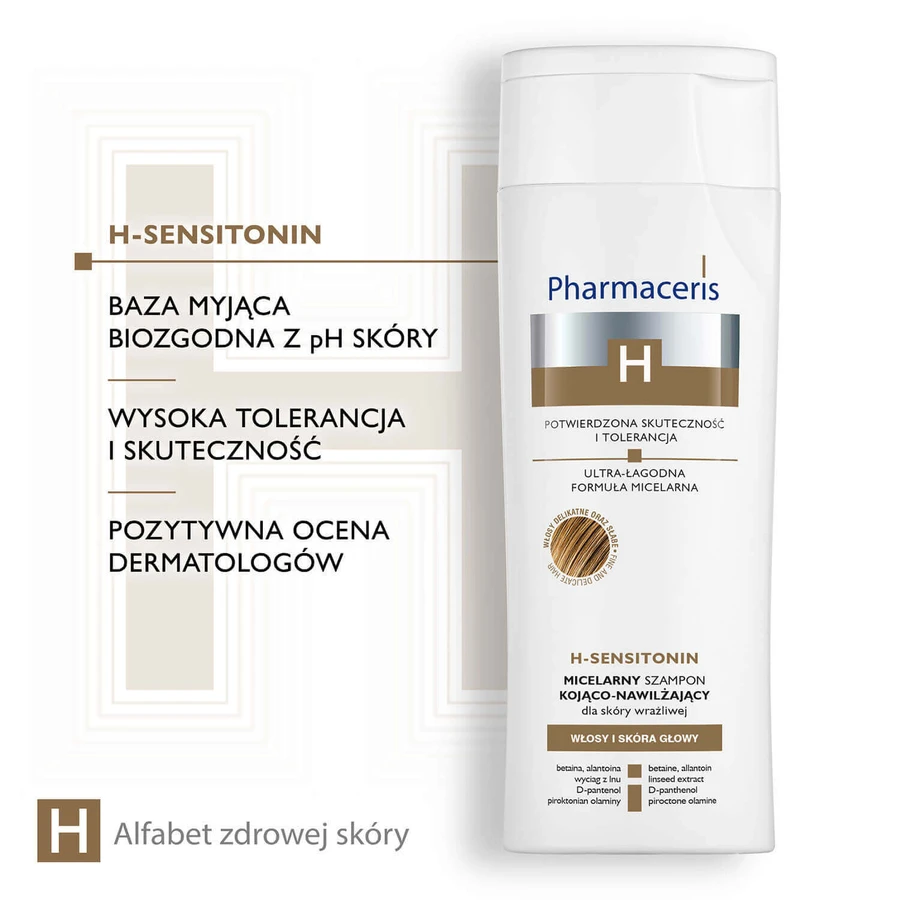Pharmaceris H Sensitonin, міцелярний заспокійливий і зволожуючий шампунь, весняна шкіра, 250 мл: ціни та характеристики