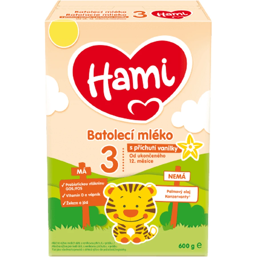 Hami 3 Toddler Milk со вкусом ванили из Великобритании. 12 месяцев 600 г: цены и характеристики
