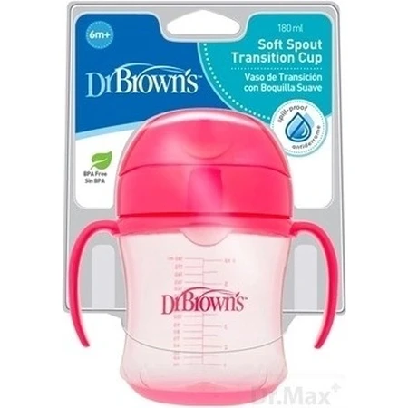 Чашка Dr.Brown's Soft Mouth 180 мл З 6 місяців рожева 1×1 шт, рожева кружка, 6м+.: ціни та характеристики