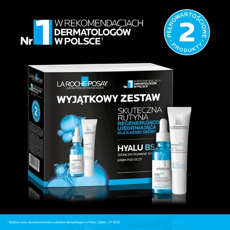 Набір La Roche-Posay Hyalu B5, сироватка проти зморшок, 30 мл + крем для шкіри навколо очей проти зморшок, 15 мл: ціни та характеристики