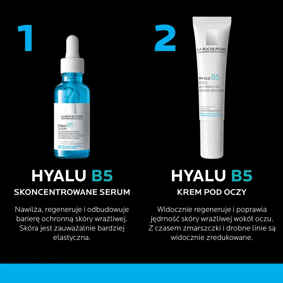 Набір La Roche-Posay Hyalu B5, сироватка проти зморшок, 30 мл + крем для шкіри навколо очей проти зморшок, 15 мл: ціни та характеристики