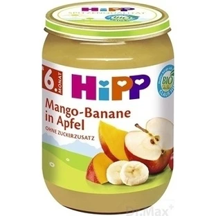 HiPP Органічні яблука з манго та бананами 1×190 г, фруктовий снек для дітей
