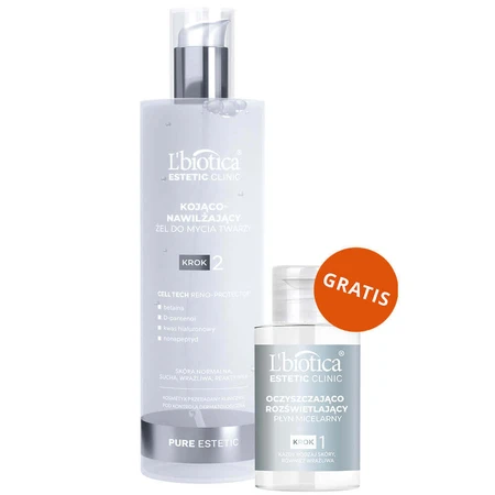 L'Biotica Estetic Clinic Pure, Soothing and Moisturising Face Wash, 200 мл + Очищающий и разжижающий мицеллярный лосьон, 50 мл бесплатно: цены и характеристики