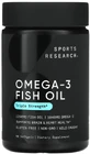 Омега-3, рыбий жир Sports Research Omega-3 Fish Oil,  тройная сила, 1250 мг, 90 гелевых капсул