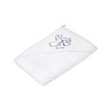 Банний рушник з капюшоном Маленькі зайчики, 100x100см, білий, Tega Baby