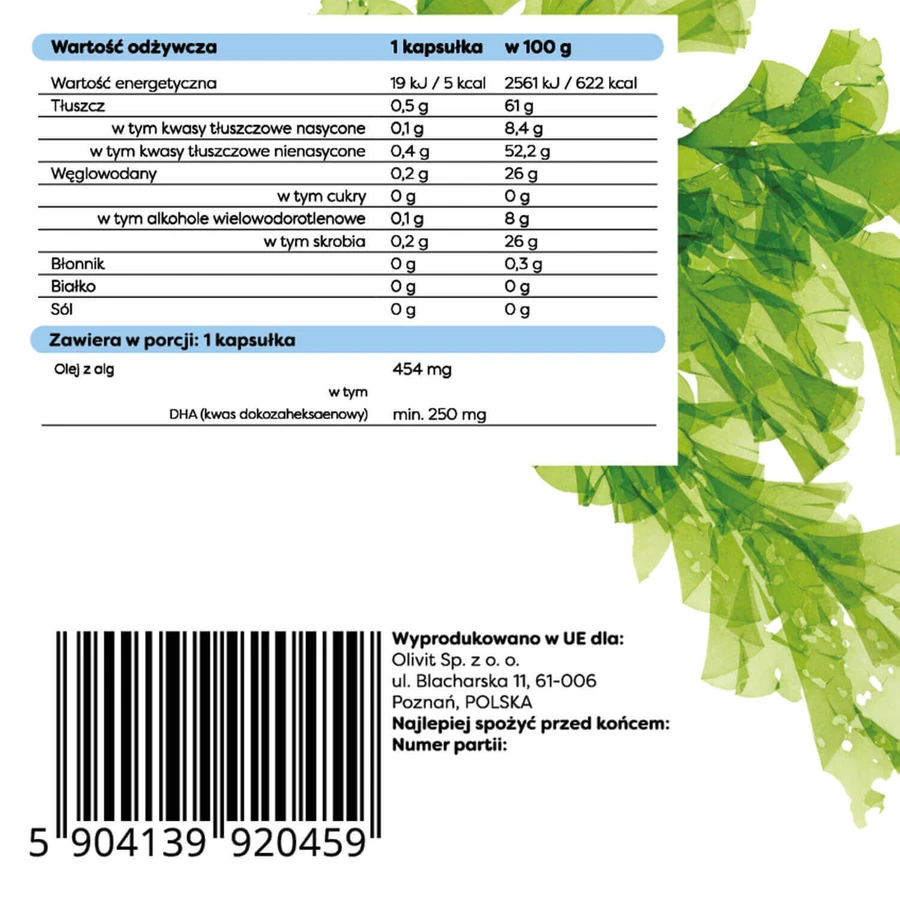 Osavi Vital Omega-3 Vegan 250 мг ДГК, 60 веганських капсул: ціни та характеристики